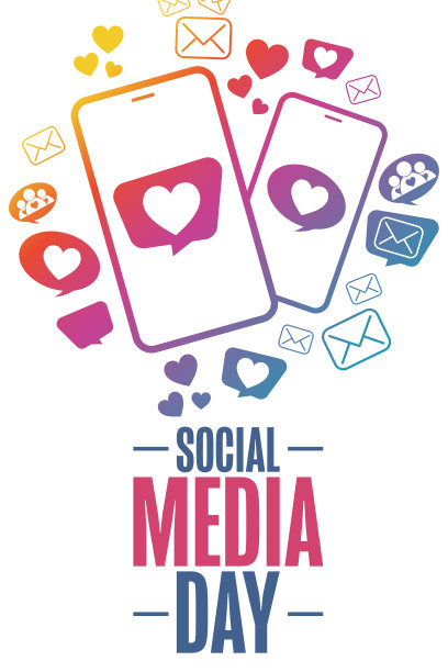 社交媒体的一天。6月30日。节日的概念。模板的背景，旗帜，卡片，海报与文字题词。向量EPS10插图。图片下载