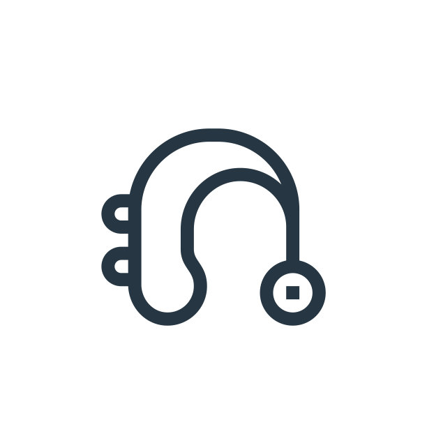 助听器图标向量来自护理概念。细线插图助听器可编辑的笔触。助听器线性标志，用于web和移动应用程序，标志，印刷媒体。图片下载