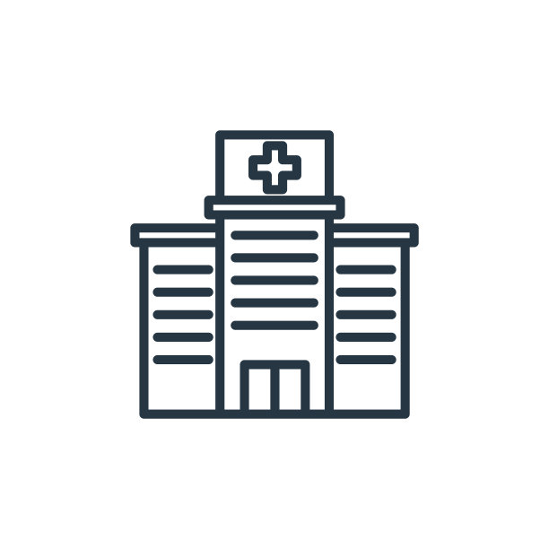 医院图标向量从建筑概念。细线插图医院可编辑的中风。医院线性标志，用于web和移动应用程序，标志，印刷媒体。图片下载