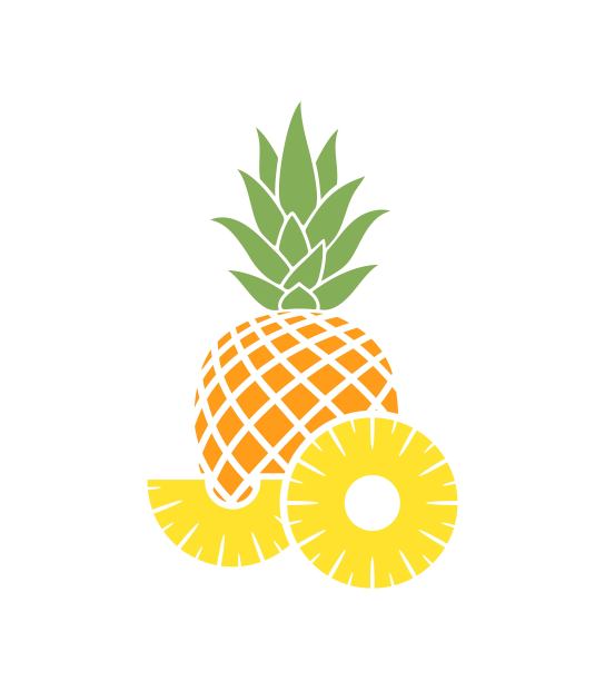 菠萝的标志。孤立的菠萝在白色背景上图片下载