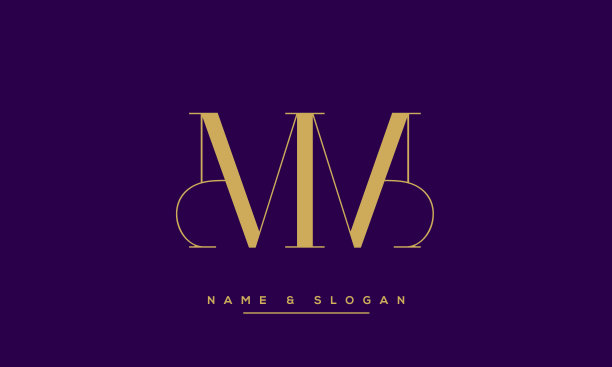 MM或M字母抽象图标标识向量图片下载