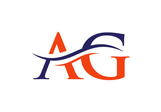 AG联系标志的企业和公司身份。创意字母AG标志向量与现代时尚图片下载