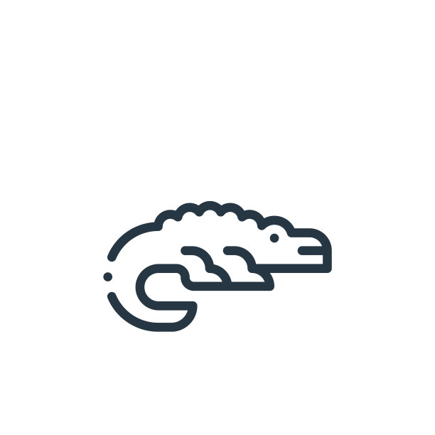 鳄鱼图标向量从织物特征的概念。细线插图鳄鱼可编辑的笔触。鳄鱼线性标志用于网页和移动应用程序，标志，印刷媒体。图片下载