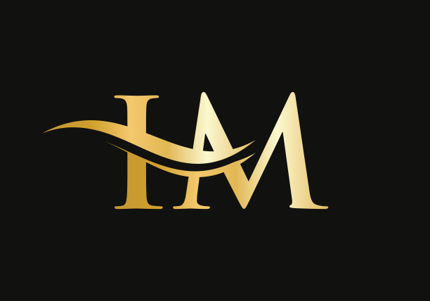 Premium Letter IM Logo设计与水波的概念。IM字母标志设计具有现代时尚感图片下载