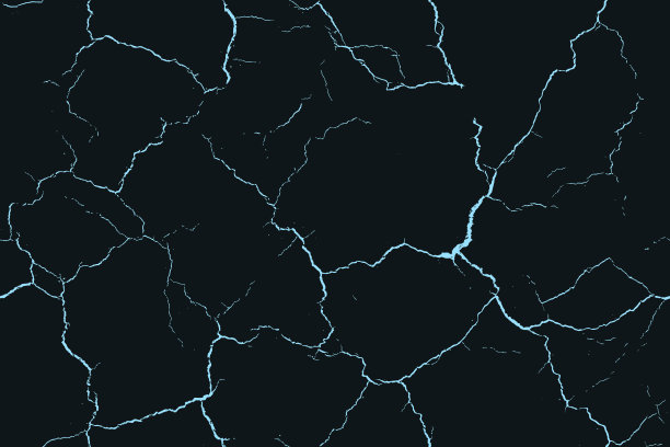 裂纹无缝图案纹理。黑色背景上有蓝色重复裂纹。噪声时尚波普艺术设计模式。图片下载