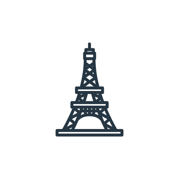 埃菲尔铁塔图标向量来自建筑概念。埃菲尔铁塔的细线插图可编辑笔触。埃菲尔铁塔线性标志，用于web和移动应用程序，图标，印刷媒体。图片下载