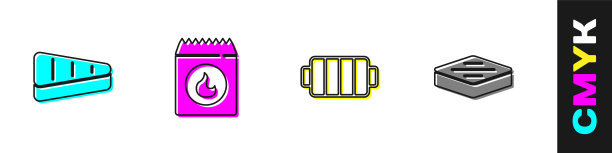 设置牛排肉，烧烤煤袋，烧烤和图标。向量图片下载