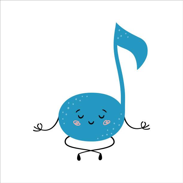 可爱的音符在瑜伽体式音符练习图片下载