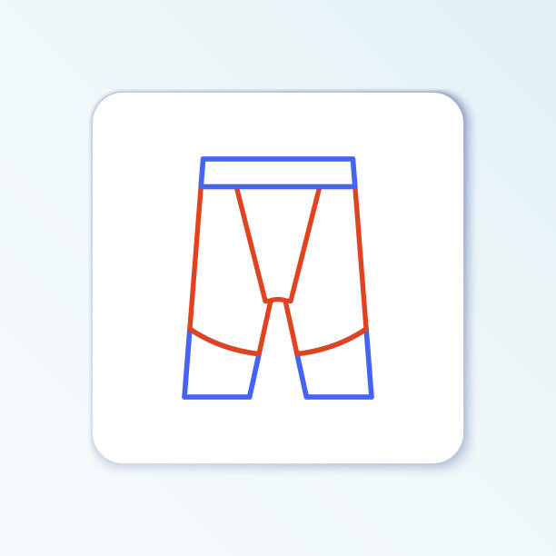 线自行车短裤图标孤立的白色背景。色彩斑斓的轮廓的概念。向量图片下载