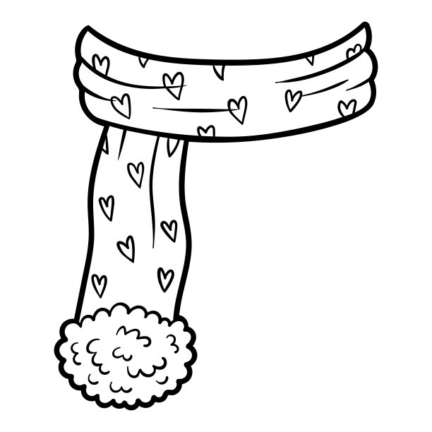 儿童涂色书，女孩围巾图片下载