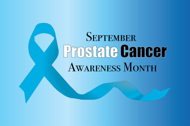 蓝色前列腺癌九月意识向量丝带背景。图片下载