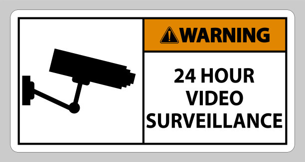 警示牌监控 24小时视频监控图片下载