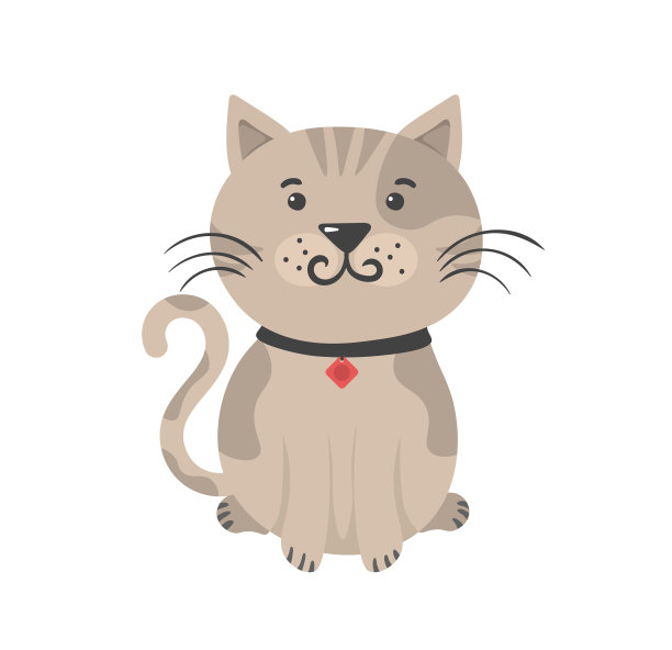 可爱有趣的宠物，小猫和猫的角色。图片下载