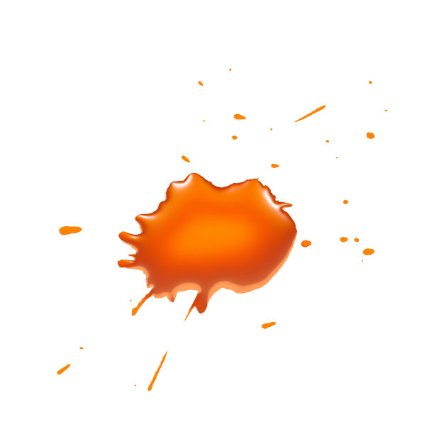 白色背景上的橙色颜料，3d插图图片下载