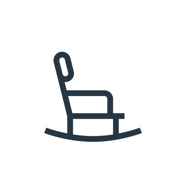 摇椅图标向量来自护理概念。细线插图摇椅可编辑的笔触。摇椅线性标志，用于web和移动应用程序，标志，印刷媒体。图片下载
