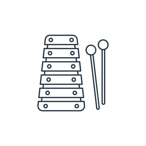 木琴图标矢量从孩子的概念。细线插图木琴可编辑的笔触。木琴线性标志用于web和移动应用程序，标志，印刷媒体。图片下载