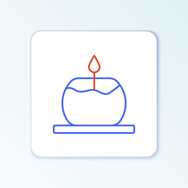 线芳香蜡烛图标孤立在白色背景。色彩斑斓的轮廓的概念。向量图片下载