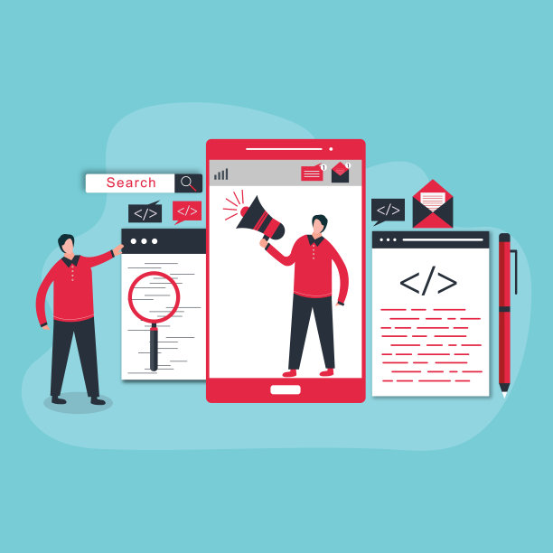 编码和编程概念与等距插图的笔记本电脑与多个屏幕上的抽象蓝色背景图片下载