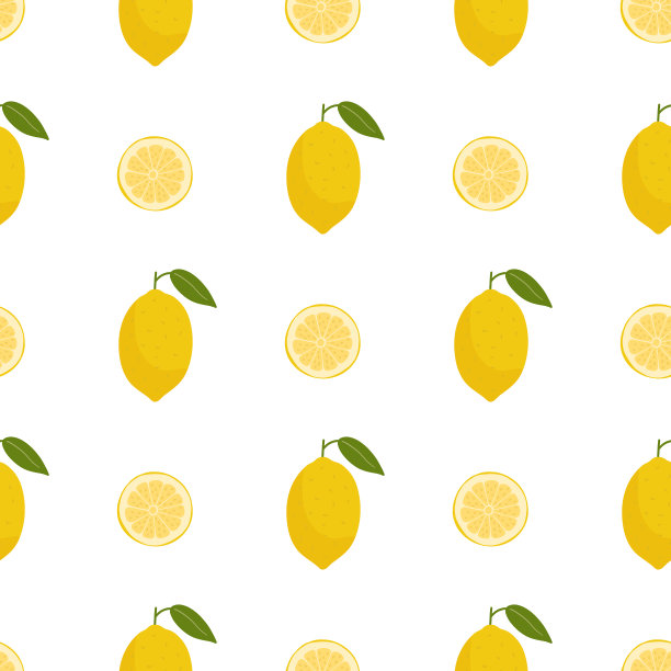 柠檬和半柑橘的无缝搭配图片下载