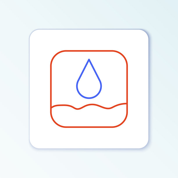 线水滴图标孤立的白色背景图片下载