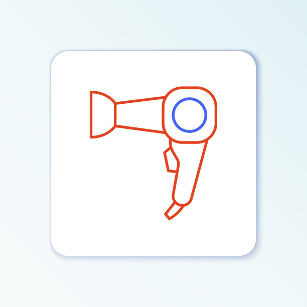 线吹风机图标孤立在白色背景图片下载