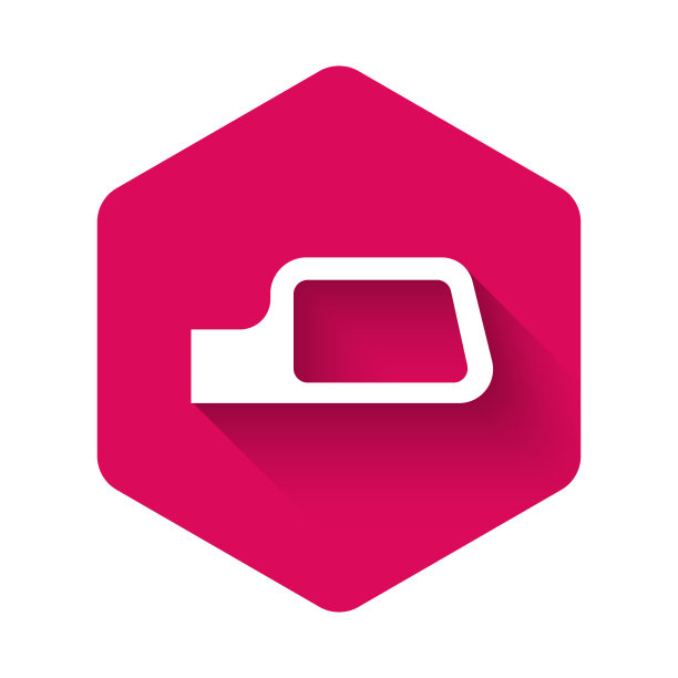 白色汽车镜图标孤立与长影子图片下载