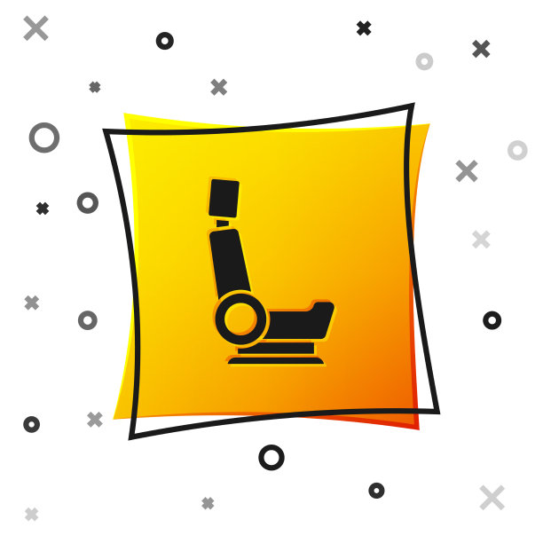 黑色汽车座椅图标孤立在白色背景图片下载