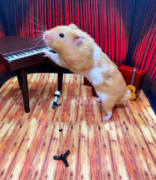 可爱的叙利亚仓鼠音乐家图片下载