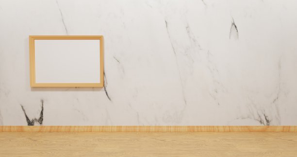 空白白纸海报上的白色大理石3d插图图片下载