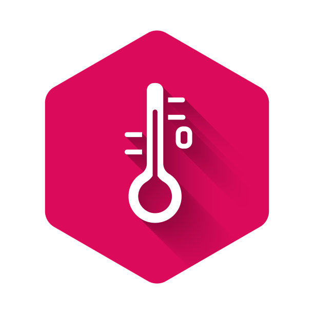 白色桑拿温度计图标与长隔离图片下载