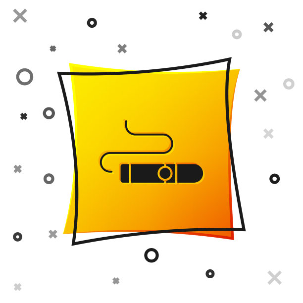 黑色雪茄图标孤立在白色背景图片下载