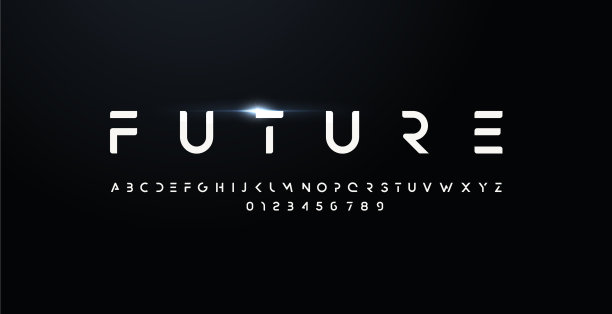未来样式字体，粗体字母和数字图片下载