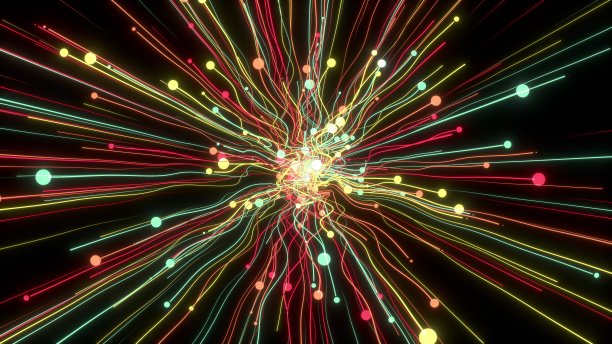 缠结的球飘动着能量线图片下载