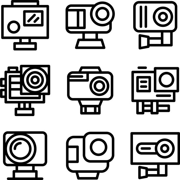 动作相机图标或标志孤立标志符号图片下载