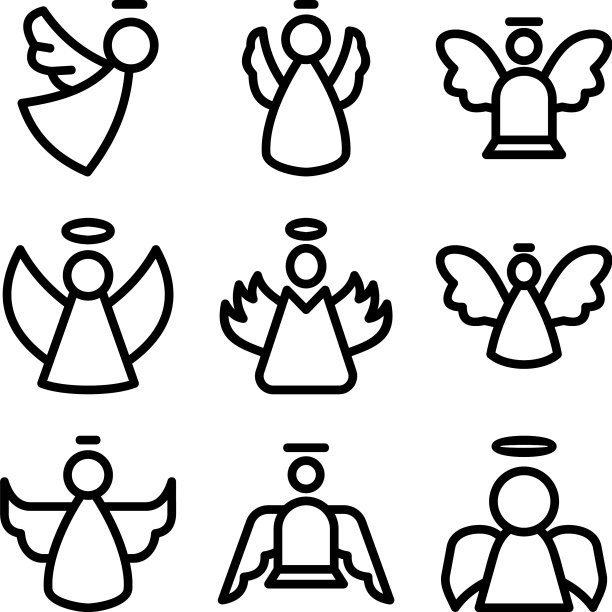 天使图标或标志孤立符号符号图片下载