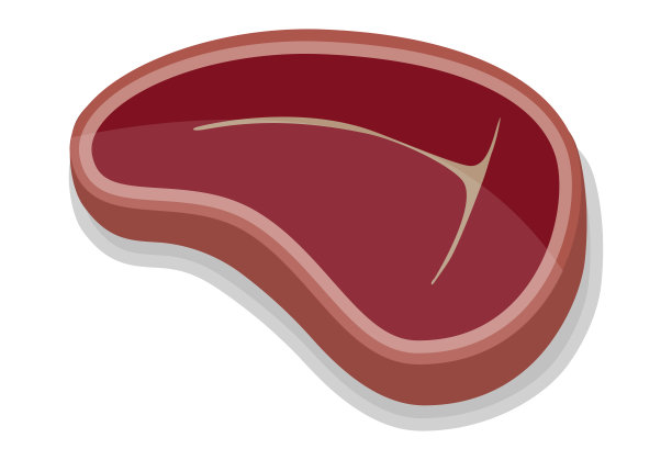 牛肉肉排图标设置。矢量图图片下载