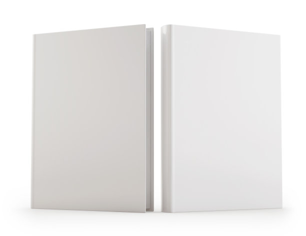 站立的书正面和背面封面模板上的白色背景图片下载