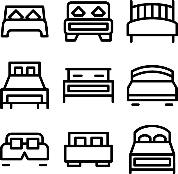 床标或标志孤立标志符号图片下载