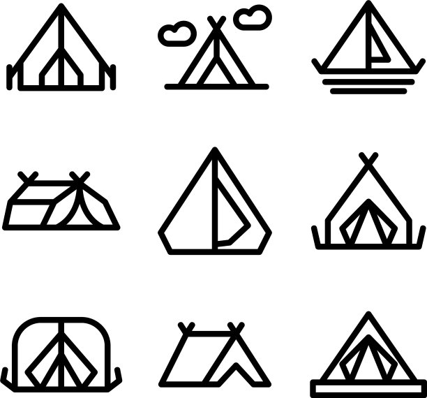 露营帐篷图标或标志孤立标志符号图片下载