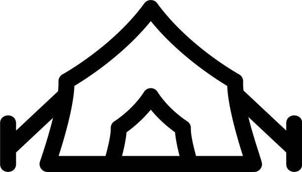 露营帐篷图标或标志孤立标志符号图片下载