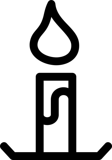 蜡烛图标或标志孤立标志符号图片下载