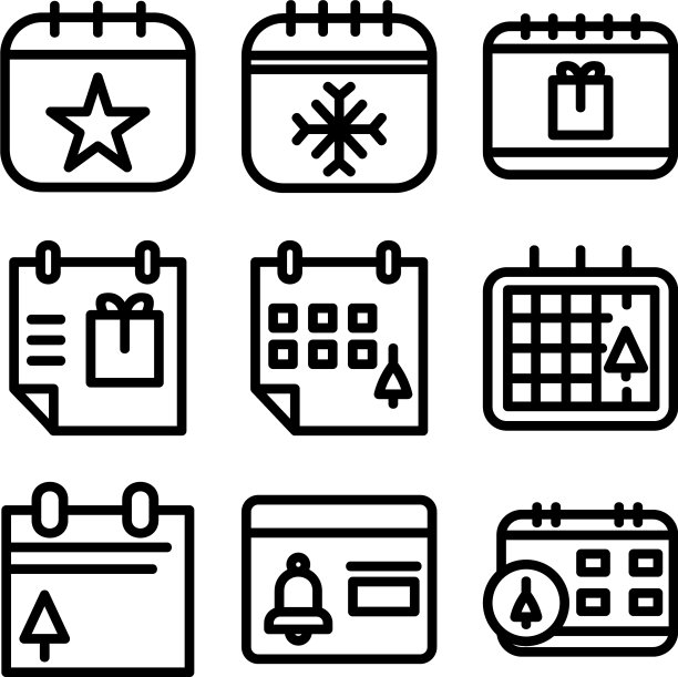 圣诞节图标或标志孤立的标志符号图片下载