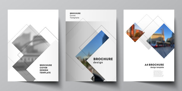 矢量布局A4格式封面模型设计模板与几何简单的形状，线条和照片的地方宣传册，传单布局，小册子，封面设计，书，小册子封面。图片下载