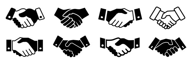 握手集图标、合作标志、企业标志-股票向量图片下载