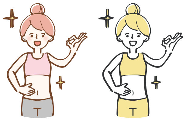 清晰的女性腹部矢量图图片下载