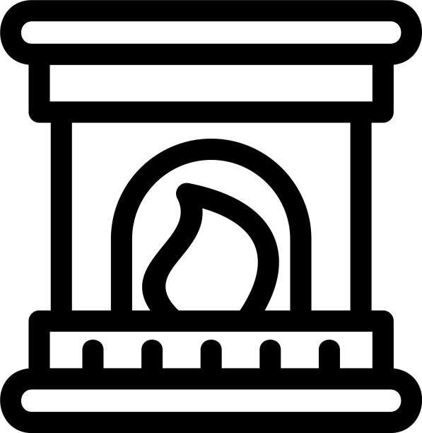 壁炉图标或标志孤立的标志符号图片下载