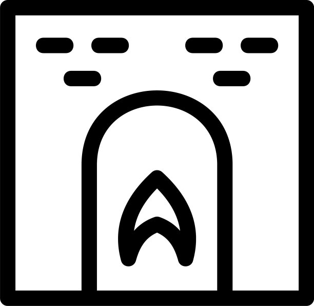 壁炉图标或标志孤立的标志符号图片下载