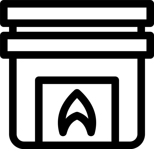 壁炉图标或标志孤立的标志符号图片下载
