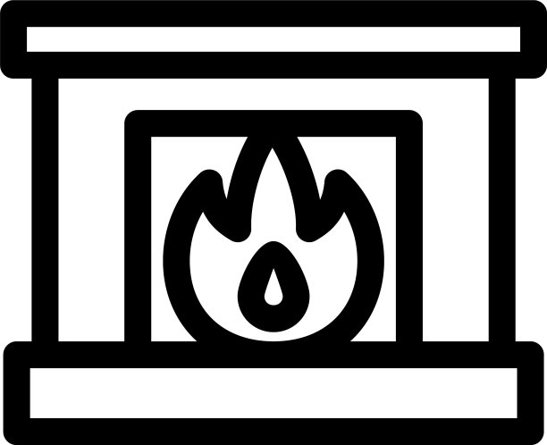 壁炉图标或标志孤立的标志符号图片下载