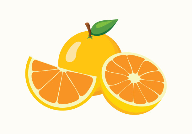 橙色水果。橙色水果设计孤立在白色背景与平面风格的插图图片下载